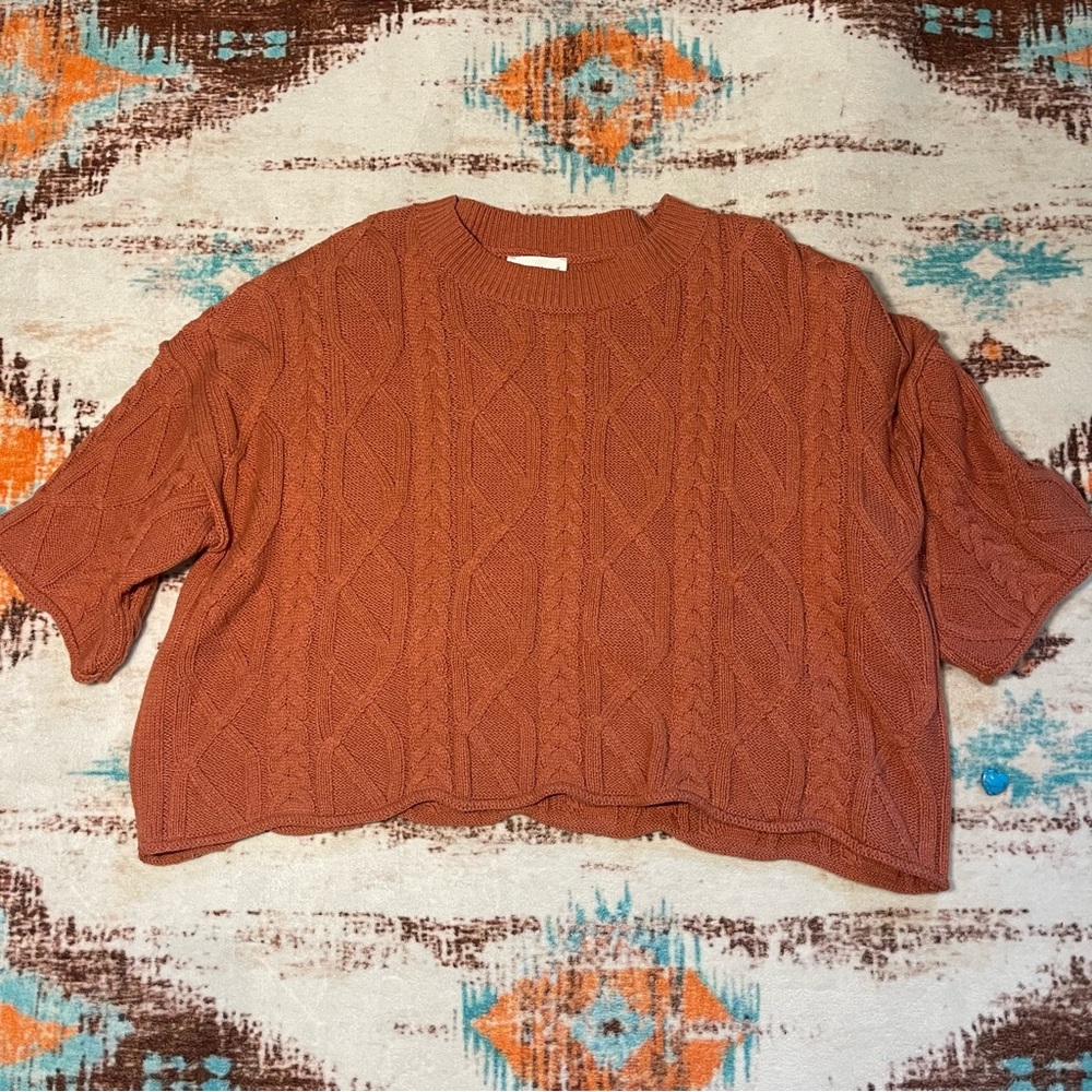 Entro Terracotta Cable Knit Sweater